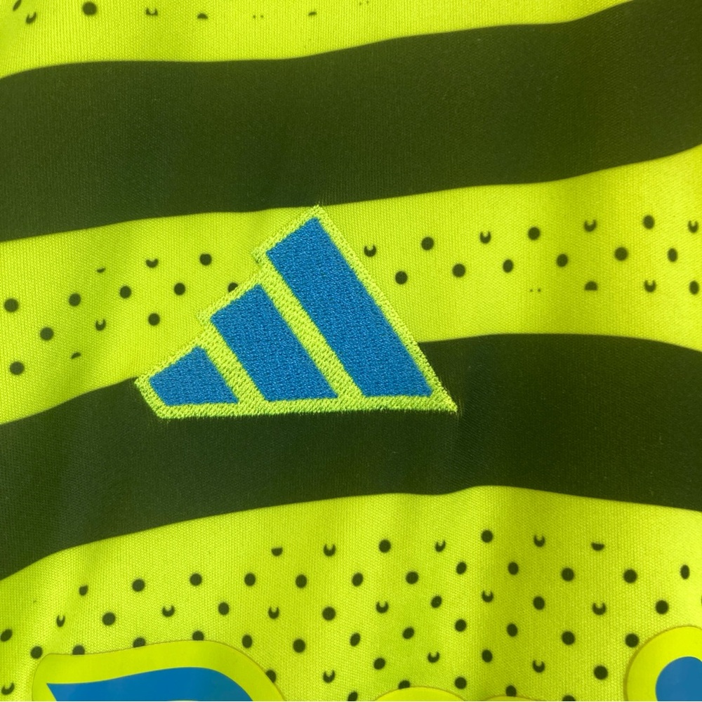 Arsenal Adidas Emirates jersey M Fly Better Visit Rwanda Champions League Yellow - Picture 9 of 13